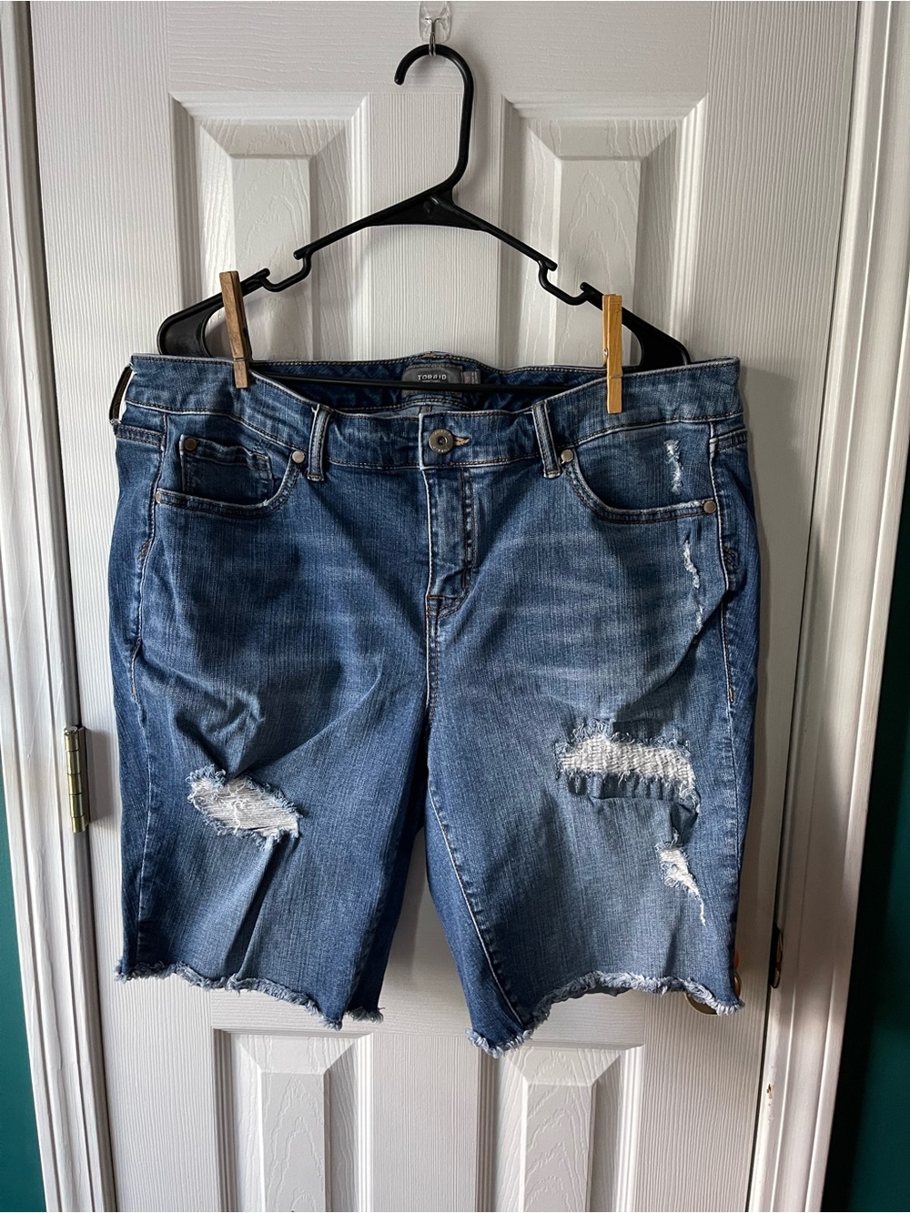 torrid Distressed Blue Denim Jean Shorts